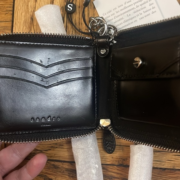 Sandro Quilted Leather wallet with dust bag. NEW with tags - Picture 6 of 8